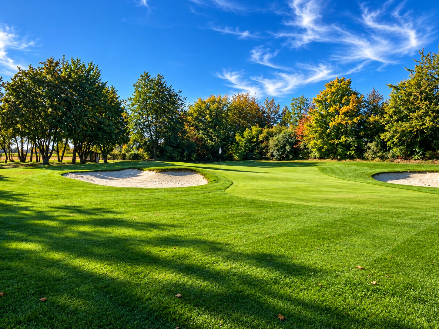 Grün und Bunker auf dem Golfplatz